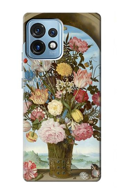 W3749 Vase of Flowers Hülle Schutzhülle Taschen und Leder Flip für Motorola Edge+ (2023), X40, X40 Pro, Edge 40 Pro