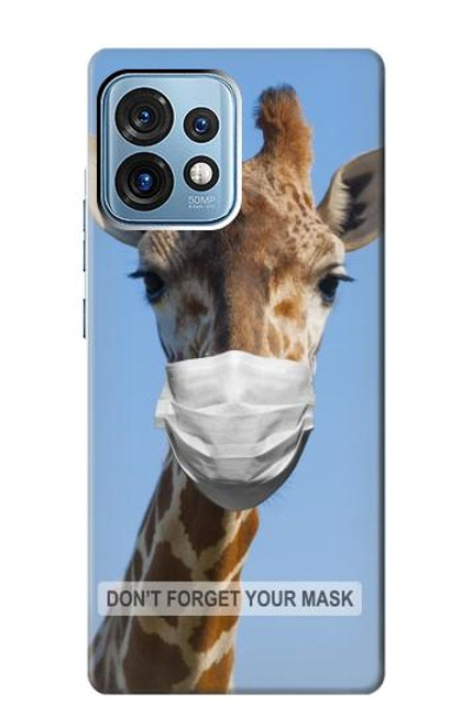 W3806 Funny Giraffe Hülle Schutzhülle Taschen und Leder Flip für Motorola Edge+ (2023), X40, X40 Pro, Edge 40 Pro