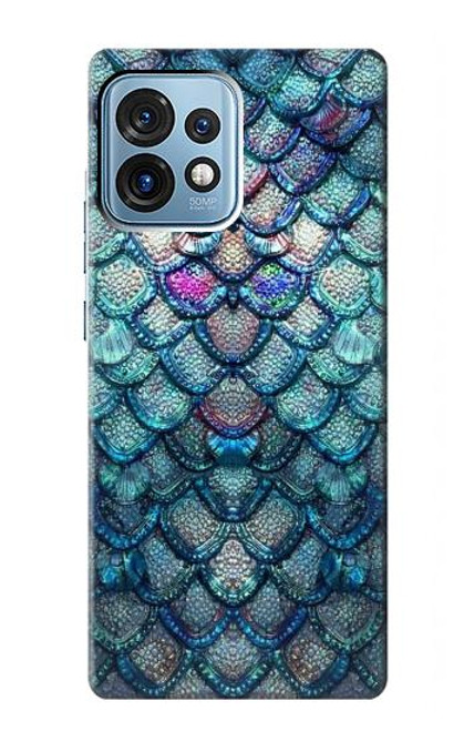 W3809 Mermaid Fish Scale Hülle Schutzhülle Taschen und Leder Flip für Motorola Edge+ (2023), X40, X40 Pro, Edge 40 Pro