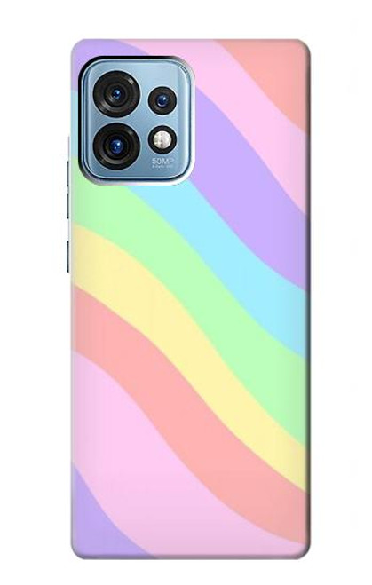 W3810 Pastel Unicorn Summer Wave Hülle Schutzhülle Taschen und Leder Flip für Motorola Edge+ (2023), X40, X40 Pro, Edge 40 Pro