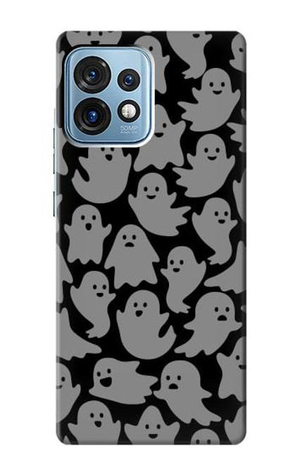 W3835 Cute Ghost Pattern Hülle Schutzhülle Taschen und Leder Flip für Motorola Edge+ (2023), X40, X40 Pro, Edge 40 Pro