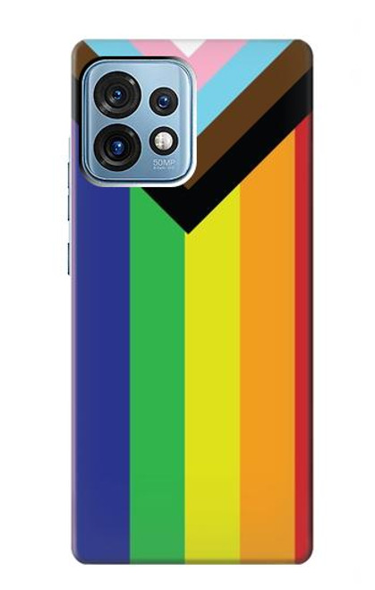 W3846 Pride Flag LGBT Hülle Schutzhülle Taschen und Leder Flip für Motorola Edge+ (2023), X40, X40 Pro, Edge 40 Pro