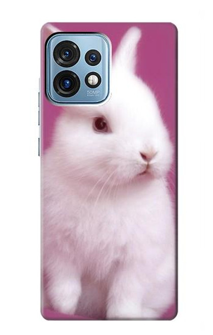 W3870 Cute Baby Bunny Hülle Schutzhülle Taschen und Leder Flip für Motorola Edge+ (2023), X40, X40 Pro, Edge 40 Pro