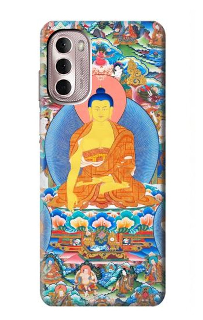 W1256 Buddha Paint Hülle Schutzhülle Taschen und Leder Flip für Motorola Moto G Stylus 4G (2022)
