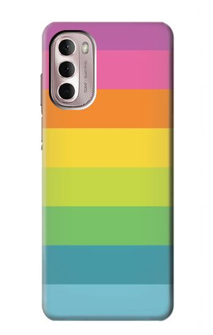 W2363 Rainbow Pattern Hülle Schutzhülle Taschen und Leder Flip für Motorola Moto G Stylus 4G (2022)