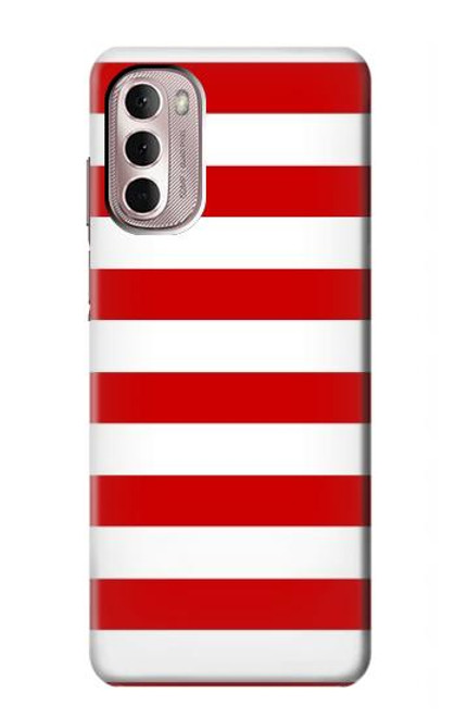 W2364 Red and White Striped Hülle Schutzhülle Taschen und Leder Flip für Motorola Moto G Stylus 4G (2022)