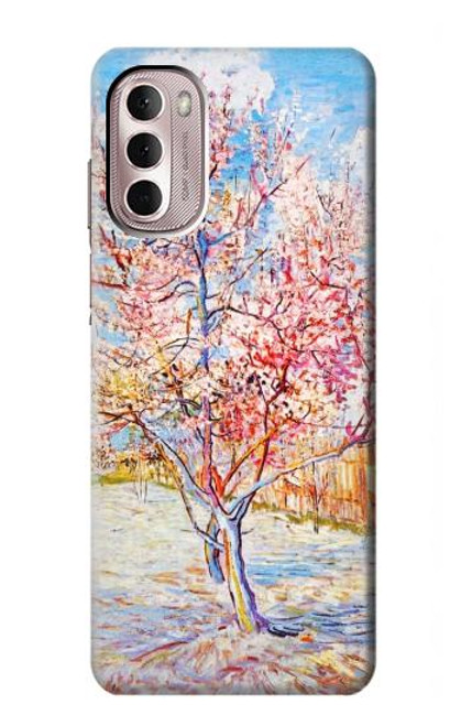 W2450 Van Gogh Peach Tree Blossom Hülle Schutzhülle Taschen und Leder Flip für Motorola Moto G Stylus 4G (2022)