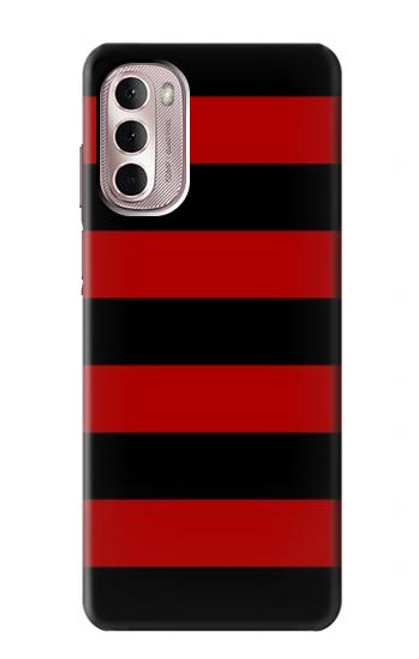 W2638 Black and Red Striped Hülle Schutzhülle Taschen und Leder Flip für Motorola Moto G Stylus 4G (2022)