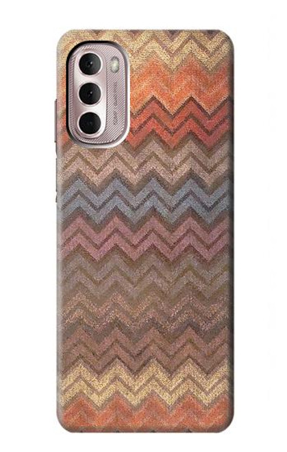 W3752 Zigzag Fabric Pattern Graphic Printed Hülle Schutzhülle Taschen und Leder Flip für Motorola Moto G Stylus 4G (2022)