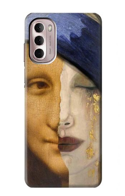 W3853 Mona Lisa Gustav Klimt Vermeer Hülle Schutzhülle Taschen und Leder Flip für Motorola Moto G Stylus 4G (2022)