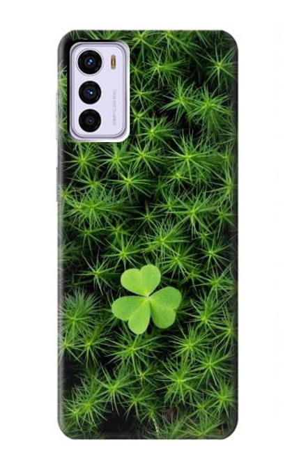 W0358 Clover Lucky Leaf Hülle Schutzhülle Taschen und Leder Flip für Motorola Moto G42