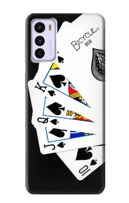 W1078 Poker Royal Straight Flush Hülle Schutzhülle Taschen und Leder Flip für Motorola Moto G42