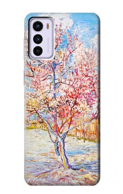W2450 Van Gogh Peach Tree Blossom Hülle Schutzhülle Taschen und Leder Flip für Motorola Moto G42
