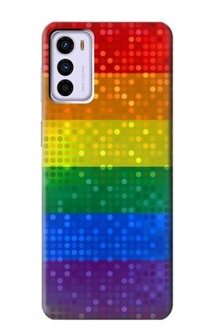 W2683 Rainbow LGBT Pride Flag Hülle Schutzhülle Taschen und Leder Flip für Motorola Moto G42