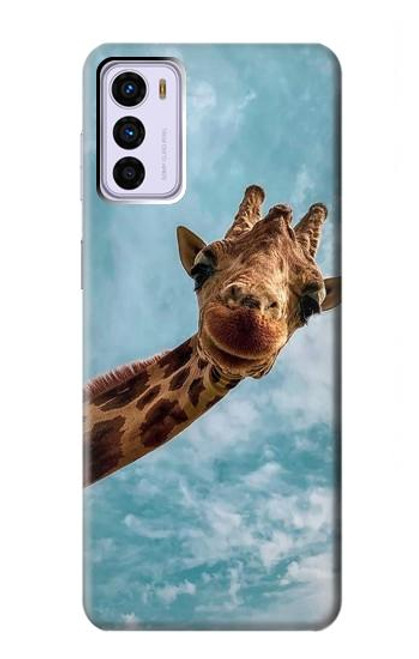 W3680 Cute Smile Giraffe Hülle Schutzhülle Taschen und Leder Flip für Motorola Moto G42