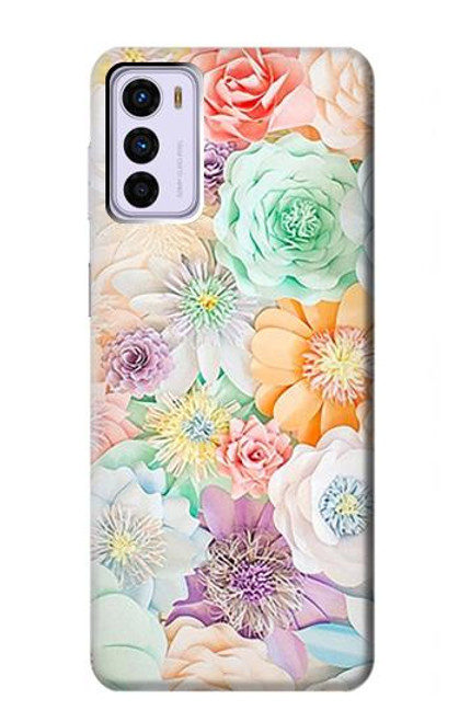 W3705 Pastel Floral Flower Hülle Schutzhülle Taschen und Leder Flip für Motorola Moto G42