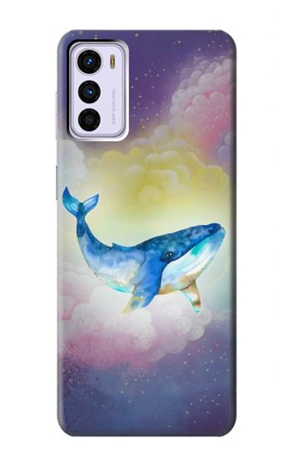 W3802 Dream Whale Pastel Fantasy Hülle Schutzhülle Taschen und Leder Flip für Motorola Moto G42