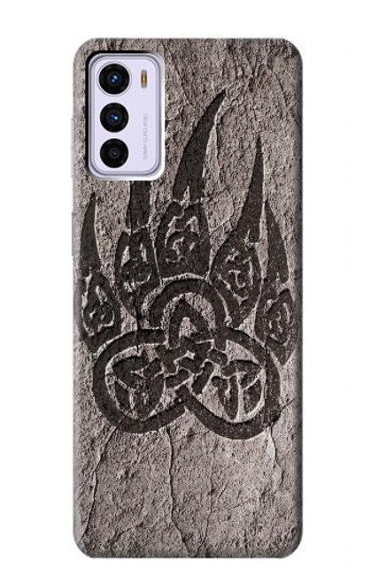 W3832 Viking Norse Bear Paw Berserkers Rock Hülle Schutzhülle Taschen und Leder Flip für Motorola Moto G42