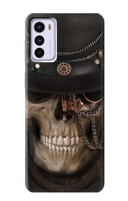 W3852 Steampunk Skull Hülle Schutzhülle Taschen und Leder Flip für Motorola Moto G42