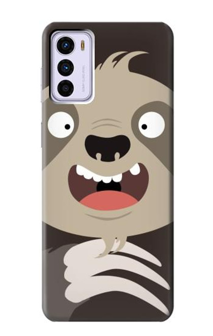 W3855 Sloth Face Cartoon Hülle Schutzhülle Taschen und Leder Flip für Motorola Moto G42