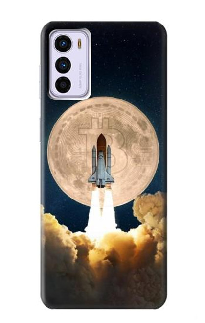 W3859 Bitcoin to the Moon Hülle Schutzhülle Taschen und Leder Flip für Motorola Moto G42