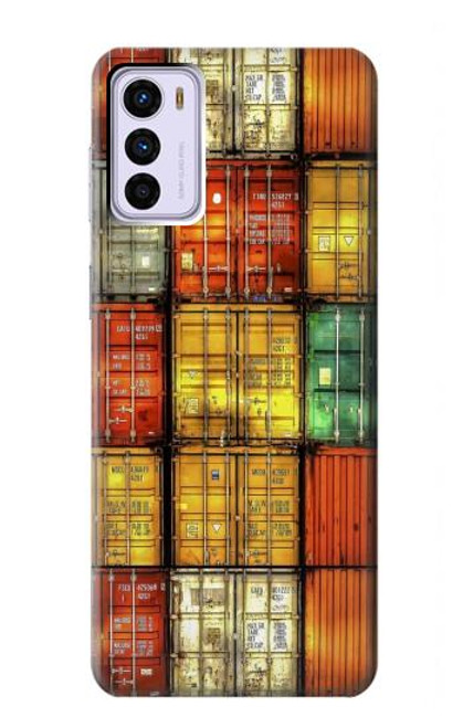 W3861 Colorful Container Block Hülle Schutzhülle Taschen und Leder Flip für Motorola Moto G42
