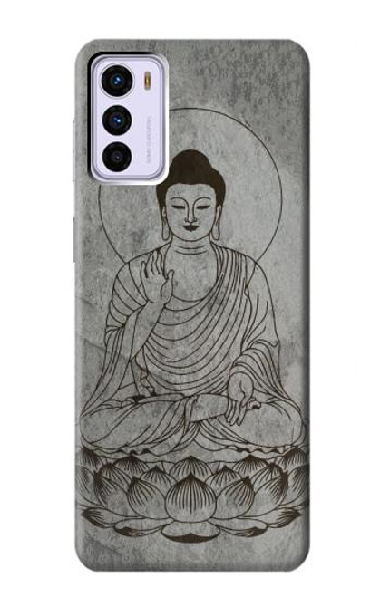 W3873 Buddha Line Art Hülle Schutzhülle Taschen und Leder Flip für Motorola Moto G42