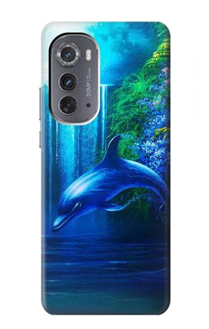 W0385 Dolphin Hülle Schutzhülle Taschen und Leder Flip für Motorola Edge (2022)