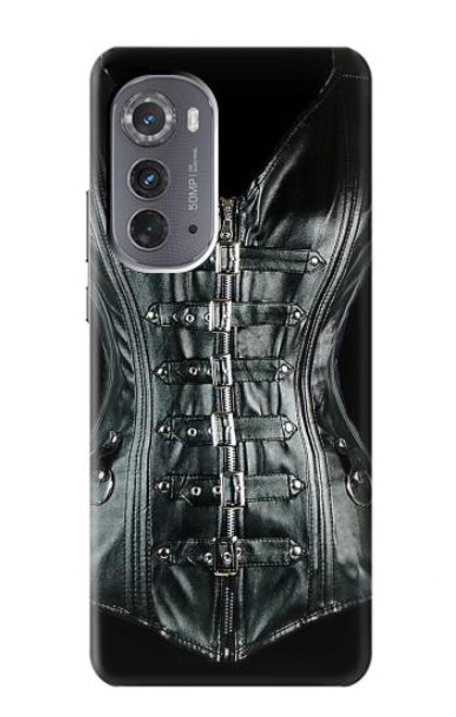 W1639 Gothic Corset Black Hülle Schutzhülle Taschen und Leder Flip für Motorola Edge (2022)