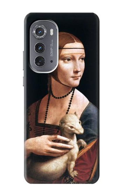 W3471 Lady Ermine Leonardo da Vinci Hülle Schutzhülle Taschen und Leder Flip für Motorola Edge (2022)