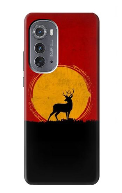 W3513 Deer Sunset Hülle Schutzhülle Taschen und Leder Flip für Motorola Edge (2022)