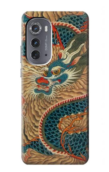 W3541 Dragon Cloud Painting Hülle Schutzhülle Taschen und Leder Flip für Motorola Edge (2022)