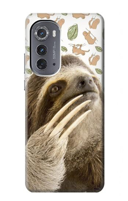 W3559 Sloth Pattern Hülle Schutzhülle Taschen und Leder Flip für Motorola Edge (2022)