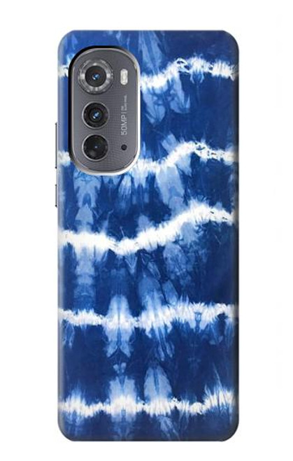 W3671 Blue Tie Dye Hülle Schutzhülle Taschen und Leder Flip für Motorola Edge (2022)