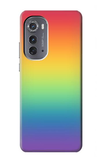 W3698 LGBT Gradient Pride Flag Hülle Schutzhülle Taschen und Leder Flip für Motorola Edge (2022)