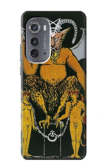 W3740 Tarot Card The Devil Hülle Schutzhülle Taschen und Leder Flip für Motorola Edge (2022)