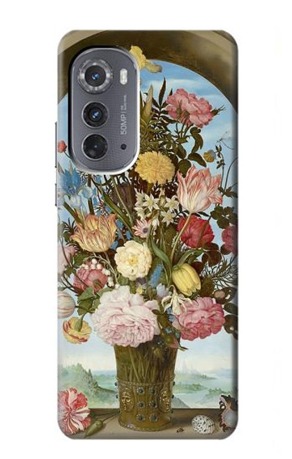 W3749 Vase of Flowers Hülle Schutzhülle Taschen und Leder Flip für Motorola Edge (2022)