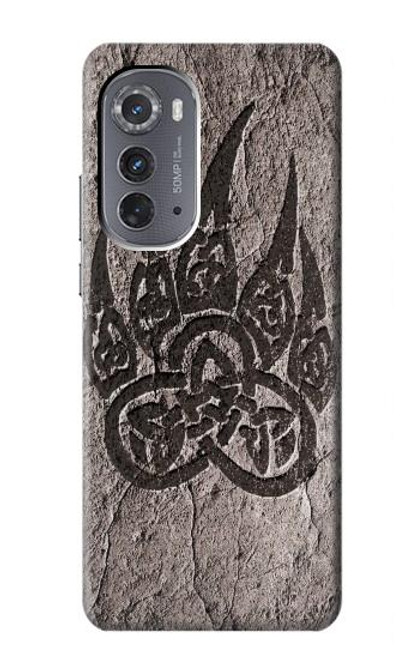 W3832 Viking Norse Bear Paw Berserkers Rock Hülle Schutzhülle Taschen und Leder Flip für Motorola Edge (2022)