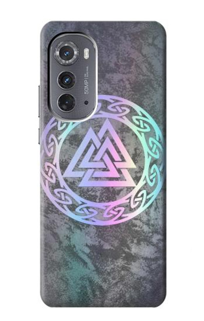 W3833 Valknut Odin Wotans Knot Hrungnir Heart Hülle Schutzhülle Taschen und Leder Flip für Motorola Edge (2022)