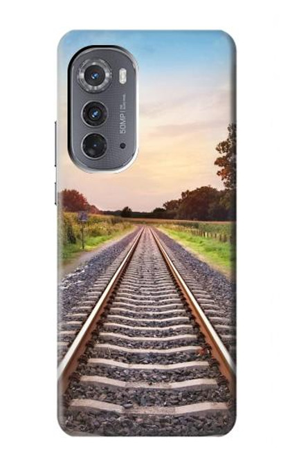 W3866 Railway Straight Train Track Hülle Schutzhülle Taschen und Leder Flip für Motorola Edge (2022)