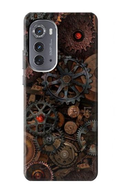 W3884 Steampunk Mechanical Gears Hülle Schutzhülle Taschen und Leder Flip für Motorola Edge (2022)