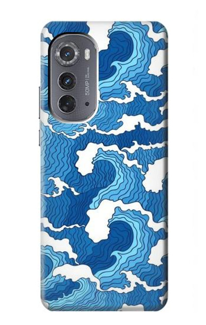 W3901 Aesthetic Storm Ocean Waves Hülle Schutzhülle Taschen und Leder Flip für Motorola Edge (2022)