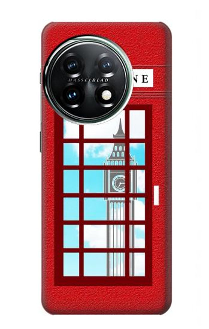 W2059 England British Telephone Box Minimalist Hülle Schutzhülle Taschen und Leder Flip für OnePlus 11