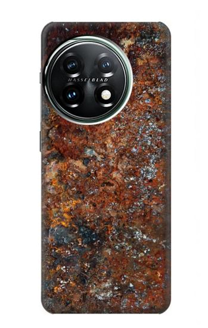 W2714 Rust Steel Texture Graphic Printed Hülle Schutzhülle Taschen und Leder Flip für OnePlus 11