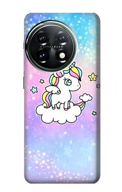 W3256 Cute Unicorn Cartoon Hülle Schutzhülle Taschen und Leder Flip für OnePlus 11
