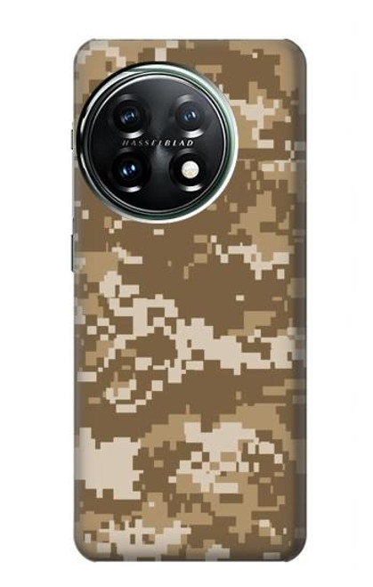 W3294 Army Desert Tan Coyote Camo Camouflage Hülle Schutzhülle Taschen und Leder Flip für OnePlus 11
