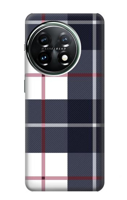 W3452 Plaid Fabric Pattern Hülle Schutzhülle Taschen und Leder Flip für OnePlus 11