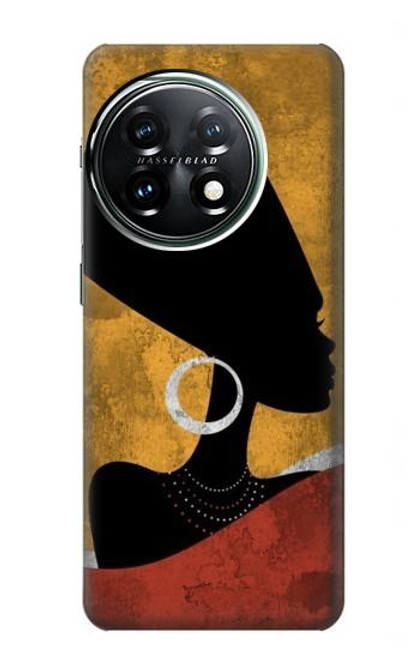 W3453 African Queen Nefertiti Silhouette Hülle Schutzhülle Taschen und Leder Flip für OnePlus 11