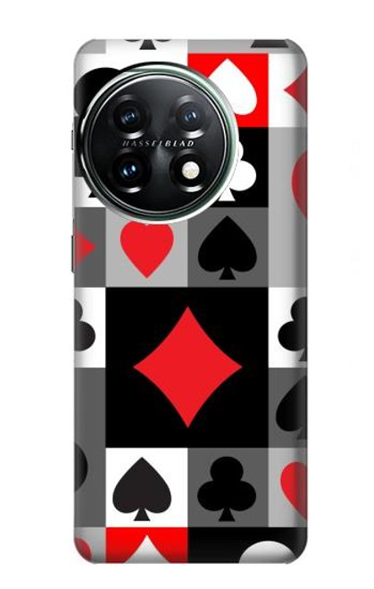 W3463 Poker Card Suit Hülle Schutzhülle Taschen und Leder Flip für OnePlus 11