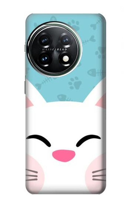 W3542 Cute Cat Cartoon Hülle Schutzhülle Taschen und Leder Flip für OnePlus 11